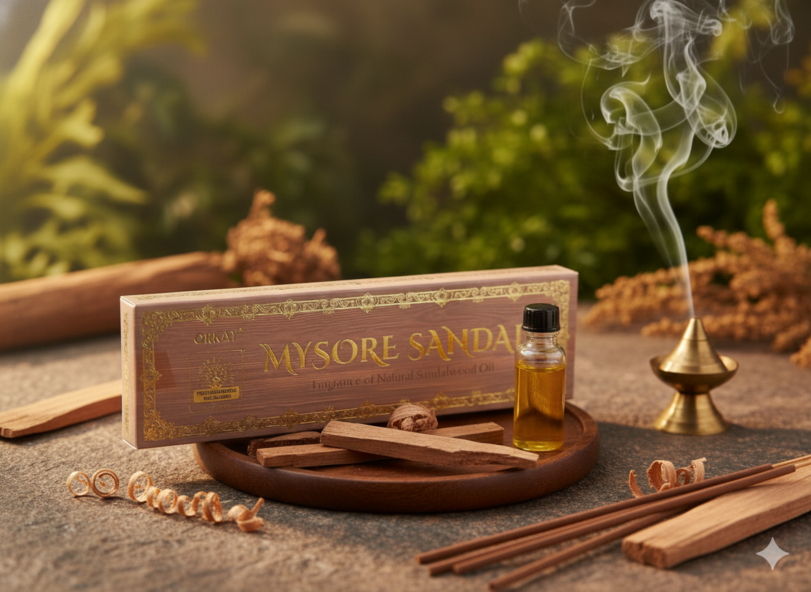 Orkay Mysore Sandal Incense Sticks (Namaste India) – Premium Natural Aroma